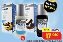 Promo Harga Cololite Liquid Shoe Polish Neutral, Black 20 ml - Superindo