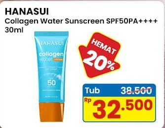 Promo Harga Hanasui Collagen Water Sunscreen 30 ml - Indomaret