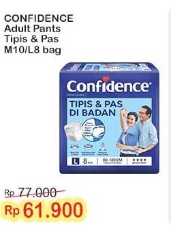 Promo Harga Confidence Adult Pants Tipis & Pas Di Badan L8, M10 8 pcs - Indomaret