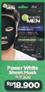 Promo Harga GARNIER MEN XL Charcoal Tissue Mask Power White 1 sheet - Alfamart