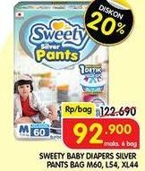 Promo Harga Sweety Silver Pants XL44, L54, M60 44 pcs - Superindo