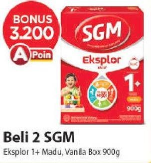 Promo Harga SGM Eksplor 1+ Susu Pertumbuhan Madu, Vanila 900 gr - Alfamart