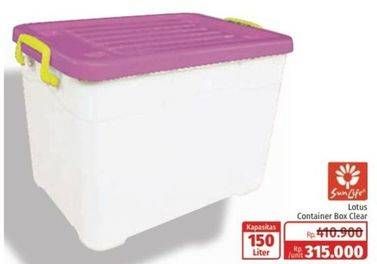 Promo Harga SUNLIFE Lotus Container Box Clear 150000 ml - Lotte Grosir