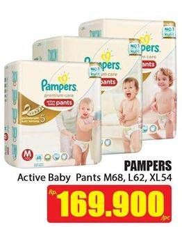 Promo Harga Pampers Premium Care Active Baby Pants M68, L62, XL54  - Hari Hari