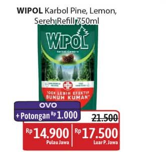 Promo Harga Wipol Karbol Wangi Cemara, Lemon, Sereh Jeruk 750 ml - Alfamidi