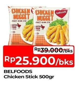 Promo Harga Belfoods Nugget Chicken Nugget Stick 500 gr - TIP TOP