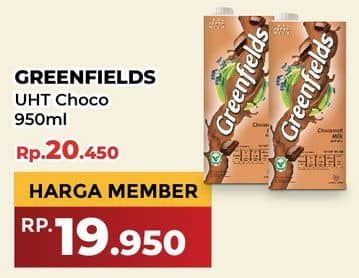 Promo Harga Greenfields UHT Chocolate, Choco Malt 1000 ml - Yogya