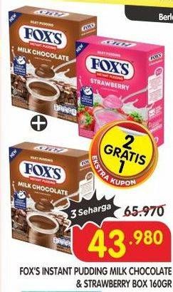 Promo Harga Foxs Silky Pudding Milk Chocolate, Strawberry 160 gr - Superindo