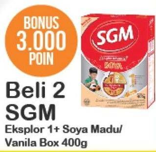 Promo Harga SGM Eksplor Soya 1-5 Susu Pertumbuhan Madu, Vanila per 2 box 400 gr - Alfamart