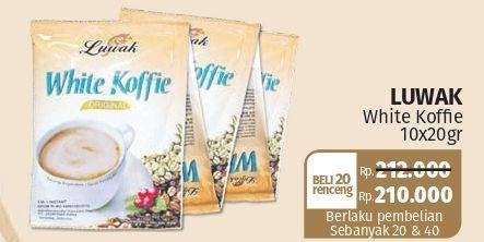 Promo Harga Luwak White Koffie 3 Rasa per 10 sachet 20 gr - Lotte Grosir