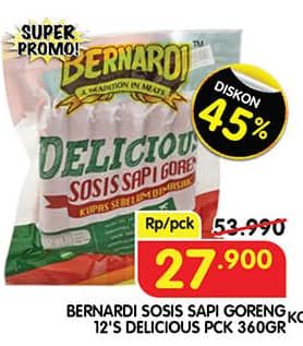 Promo Harga Bernardi Delicious Sosis Sapi Goreng 360 gr - Superindo