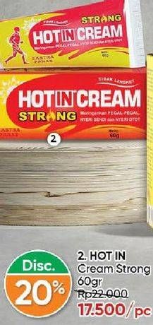 Promo Harga Hot In Cream Strong 60 gr - Guardian