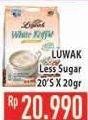 Promo Harga Luwak White Koffie Premium Less Sugar per 20 sachet 20 gr - Hypermart