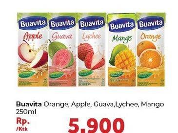 Promo Harga BUAVITA Fresh Juice Orange, Apple, Guava, Lychee, Mango 250 ml - Carrefour