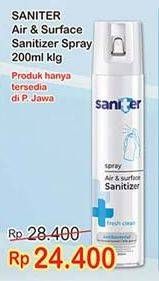 Promo Harga SANITER Air & Surface Sanitizer Aerosol 200 ml - Indomaret