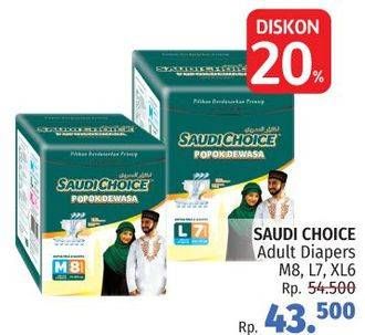 Promo Harga SAUDI CHOICE Adult Diapers M8, L7, XL6  - LotteMart