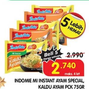 Promo Harga Indomie Mi Kuah Ayam Spesial, Kaldu Ayam 65 gr - Superindo