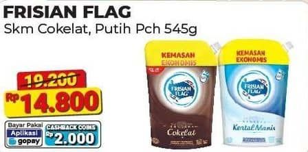 Promo Harga Frisian Flag Susu Kental Manis Cokelat, Putih 545 gr - Alfamart