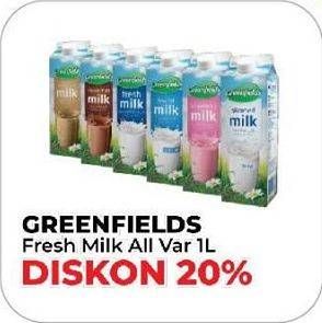 Promo Harga GREENFIELDS Fresh Milk All Variants 1000 ml - Yogya