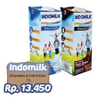 Promo Harga Indomilk Susu UHT Full Cream Plain, Cokelat 1000 ml - Yogya