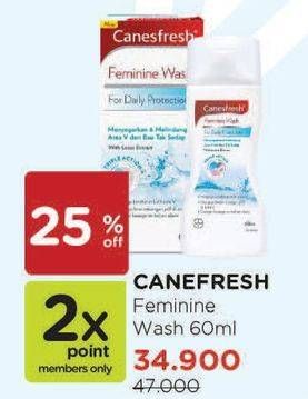 Promo Harga CANESFRESH Feminine Wash Soothing Wash Gel 60 ml - Watsons