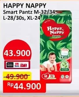 Promo Harga Happy Nappy Smart Pantz Diaper XL24, M34, M32, L30, L28 24 pcs - Alfamart