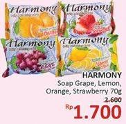 Promo Harga HARMONY Sabun Batang Wangi Grape, Lemon, Orange, Strawberry 70 gr - Alfamidi