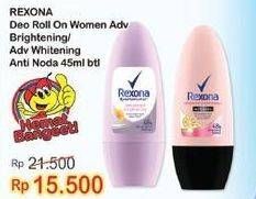 Promo Harga REXONA Deo Roll On Advanced Brightening, Advanced Whitening + Anti Noda 45 ml - Indomaret