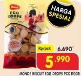 Promo Harga MONDE Egg Drops Biscuits 110 gr - Superindo