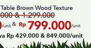 Promo Harga Folding Table Wood Texture Brown  - Carrefour