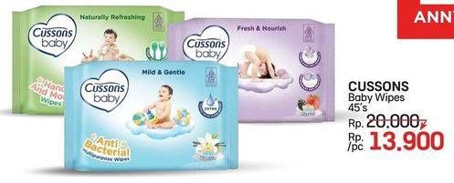 Promo Harga Cussons Baby Wipes 50 sheet - LotteMart