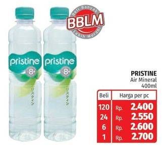 Promo Harga PRISTINE 8 Air Mineral 400 ml - Lotte Grosir