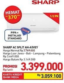 Promo Harga SHARP AH-A5VEY | AC 1/2PK  - Carrefour