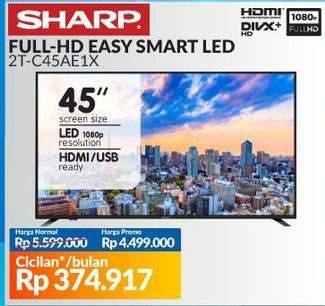 Promo Harga SHARP 2T-C45AE1X Full-HD Easy Smart 3.0 45"  - Courts