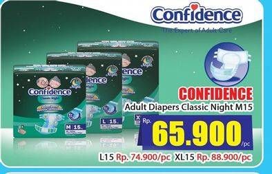 Promo Harga Confidence Adult Diapers Classic Night XL15  - Hari Hari