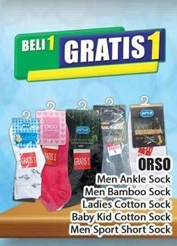 Promo Harga ORSO Men Ankle, Men Bamboo, Ladies Cotton, Baby Kid Cotton, Men Sport Short Sock  - Hari Hari