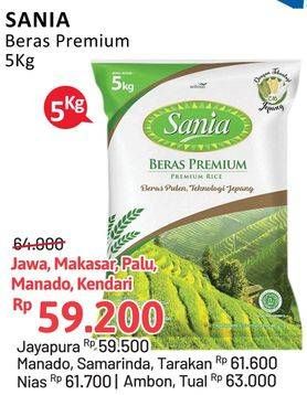 Promo Harga Sania Beras Premium 5000 gr - Alfamidi