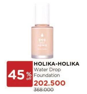 Promo Harga HOLIKA HOLIKA Water Drop Foundation  - Watsons