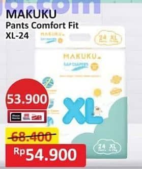 Promo Harga Makuku Comfort Fit Diapers Pants XL24 24 pcs - Alfamart