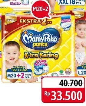 Promo Harga Mamy Poko Pants Xtra Kering M20+2 22 pcs - Alfamidi