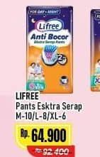 Promo Harga Lifree Popok Celana Ekstra Serap M10, L8, XL6 6 pcs - Alfamart