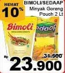 Promo Harga BIMOLI/ SEDAAP Minyak Goreng 2ltr  - Giant