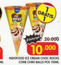 Promo Harga Indoeskrim Choc Rocks Cone Chiki Balls 110 ml - Superindo