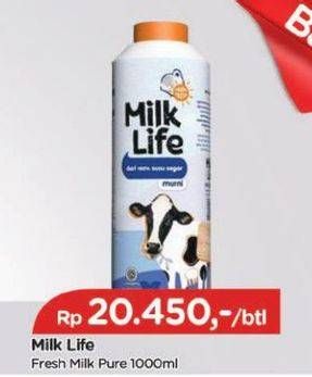 Promo Harga Milk Life Fresh Milk Murni 1000 ml - TIP TOP