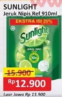 Promo Harga Sunlight Pencuci Piring Jeruk Nipis 100 910 ml - Alfamart