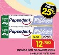 Promo Harga Pepsodent Pasta Gigi Complete 8 Actions Siwak Habbatussauda 190 gr - Superindo