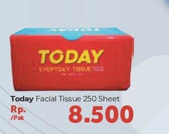 Promo Harga TODAY Facial Tissue 250 pcs - Carrefour