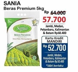 Promo Harga Sania Beras Premium 5000 gr - Alfamart