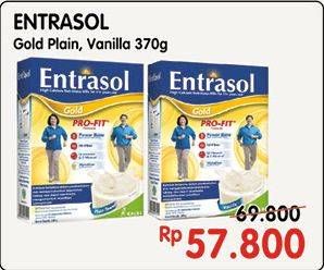 Promo Harga ENTRASOL Gold Susu Bubuk Plain, Vanilla 370 gr - Alfamidi