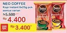 Promo Harga Neo Coffee 3 in 1 Instant Coffee All Variants per 6 sachet 25 gr - Indomaret